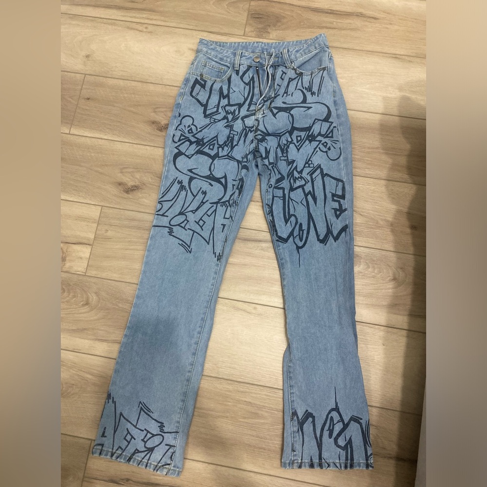 Shein Pattern Design Jeans